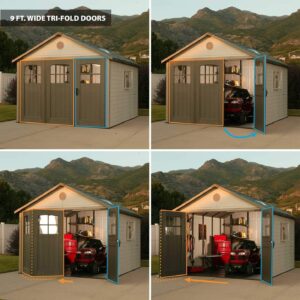 Lifetime 60187 11 x 11 Ft. Outdoor Storage Shed, Desert Sand 11 x 11′