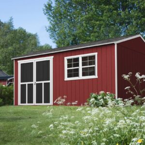 Handy Home Products Astoria 12×24 Do-It-Yourself Wooden Storage Shed Brown Without Floor